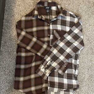 Womens Brown Plaid Shirt
